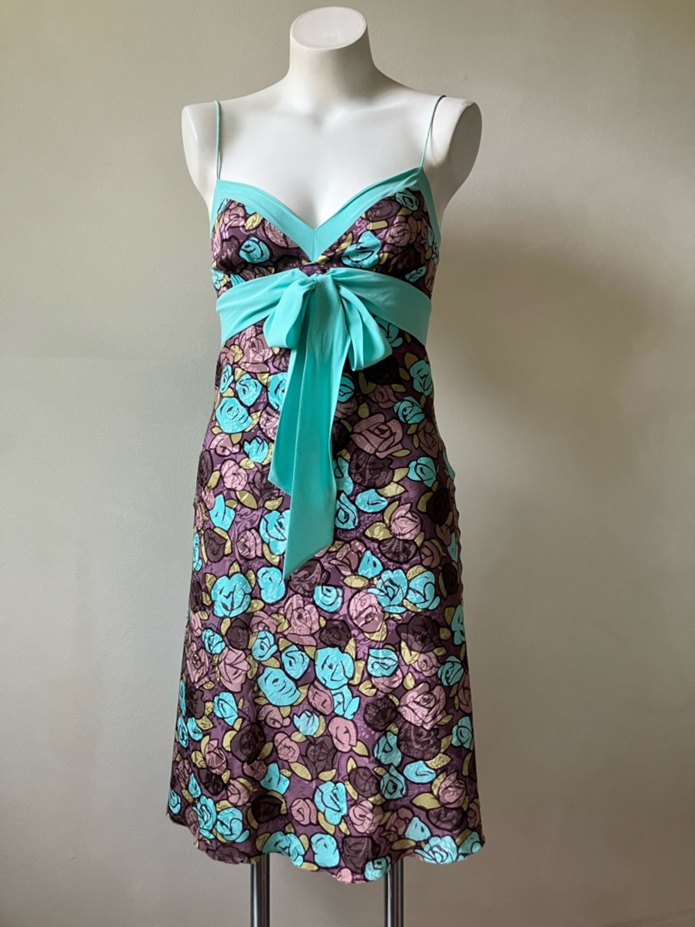Nicole Miller Collection | Vintage 90s Y2K Silk Floral Slip Babydoll Mini Dress